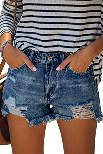Angerella Women's Mid-Waist Denim Jean Shorts: $25.25