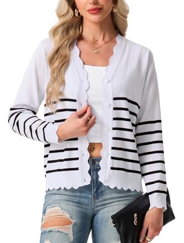 Grecerelle Women's Striped Cardigan Sweater: $28.04 Grecerelle Women's Striped Cardigan Sweater: $28.04