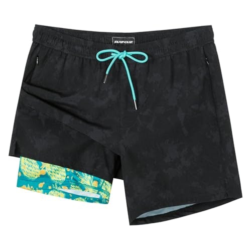 Surf Cuz Men's Compression Liner Swim Trunks: $28.04