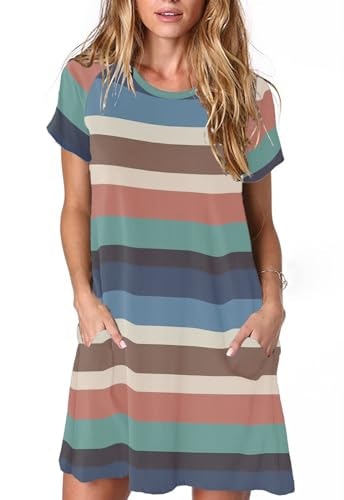 Alaster Queen Women's Striped T-Shirt Dress: $16.99