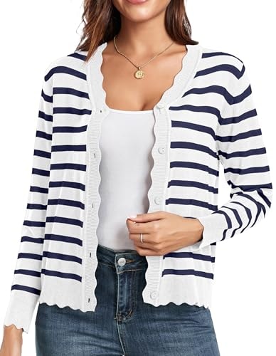 Grecerelle Women's Striped Cardigan Sweater: $28.04