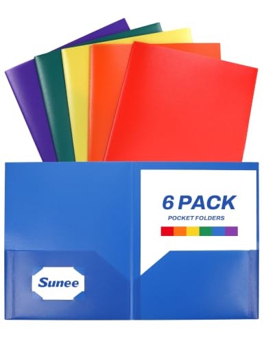 Sunee 2-Pocket Plastic Folders 6-Pack: $5.09 Sunee 2-Pocket Plastic Folders 6-Pack: $5.09