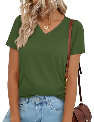 Yucolen Women's V-Neck Short Sleeve T-Shirt: $14.96 Yucolen Women's V-Neck Short Sleeve T-Shirt: $14.96