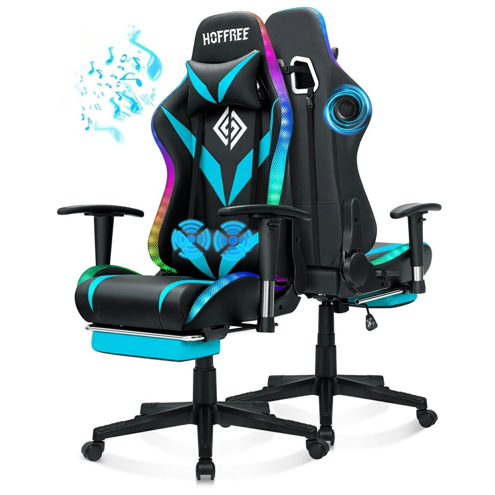 Hoffree Gaming Chair with Speakers, Footrest, and Massage: $139.94 Hoffree Gaming Chair with Speakers, Footrest, and Massage: $139.94