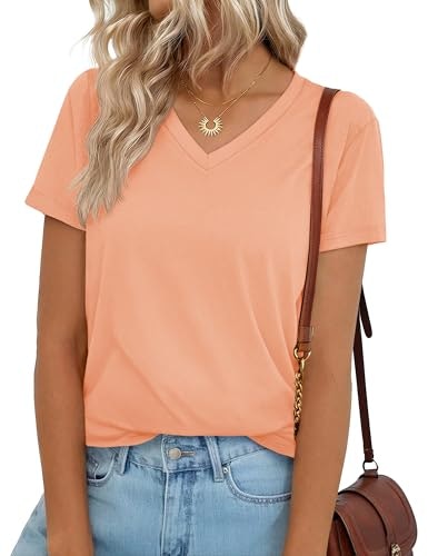 Yucolen Women's V-Neck Short Sleeve Basic T-Shirt: $14.98 Yucolen Women's V-Neck Short Sleeve Basic T-Shirt: $14.98
