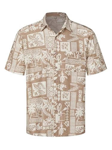 Hardaddy Men's Hawaiian Coconut Print Short Sleeve Shirt: $19.98