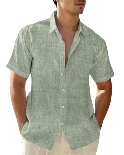 Xingcool Men's Linen Casual Button Down Shirt: $9.99