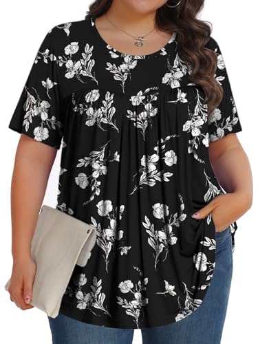 Tencede Women's Plus Size Crew Neck Tunic Blouse: $16.99 Tencede Women's Plus Size Crew Neck Tunic Blouse: $16.99