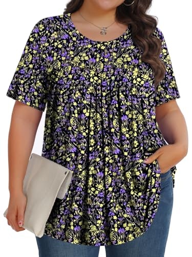 Tencede Women's Plus Size Crew Neck Tunic Top: $16.99
