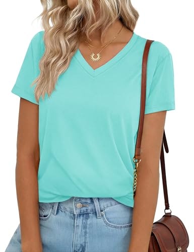 Yucolen Women's Short Sleeve V-Neck T-Shirt: $14.97 Yucolen Women's Short Sleeve V-Neck T-Shirt: $14.97