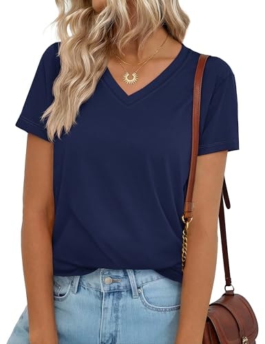 Yucolen Women's V-Neck Short Sleeve T-Shirt: $9.96 Yucolen Women's V-Neck Short Sleeve T-Shirt: $9.96