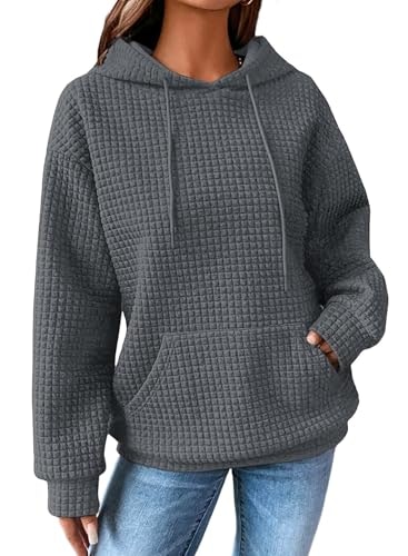 Shewin Women's Waffle Hoodie Pullover: $19.98