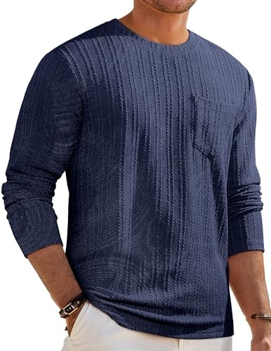 JMIERR Men's Long Sleeve Henley Shirt: $17.98
