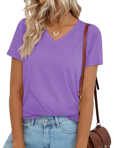 Yucolen Women's V-Neck Short Sleeve T-Shirt: $14.98 Yucolen Women's V-Neck Short Sleeve T-Shirt: $14.98