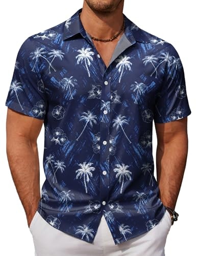 Coofandy Men's Floral Button Down Hawaiian Shirt: $16.98