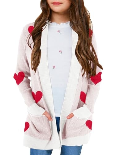 Knitswegan Girls' Heart Print Open Front Cardigan: $24.97 Knitswegan Girls' Heart Print Open Front Cardigan: $24.97