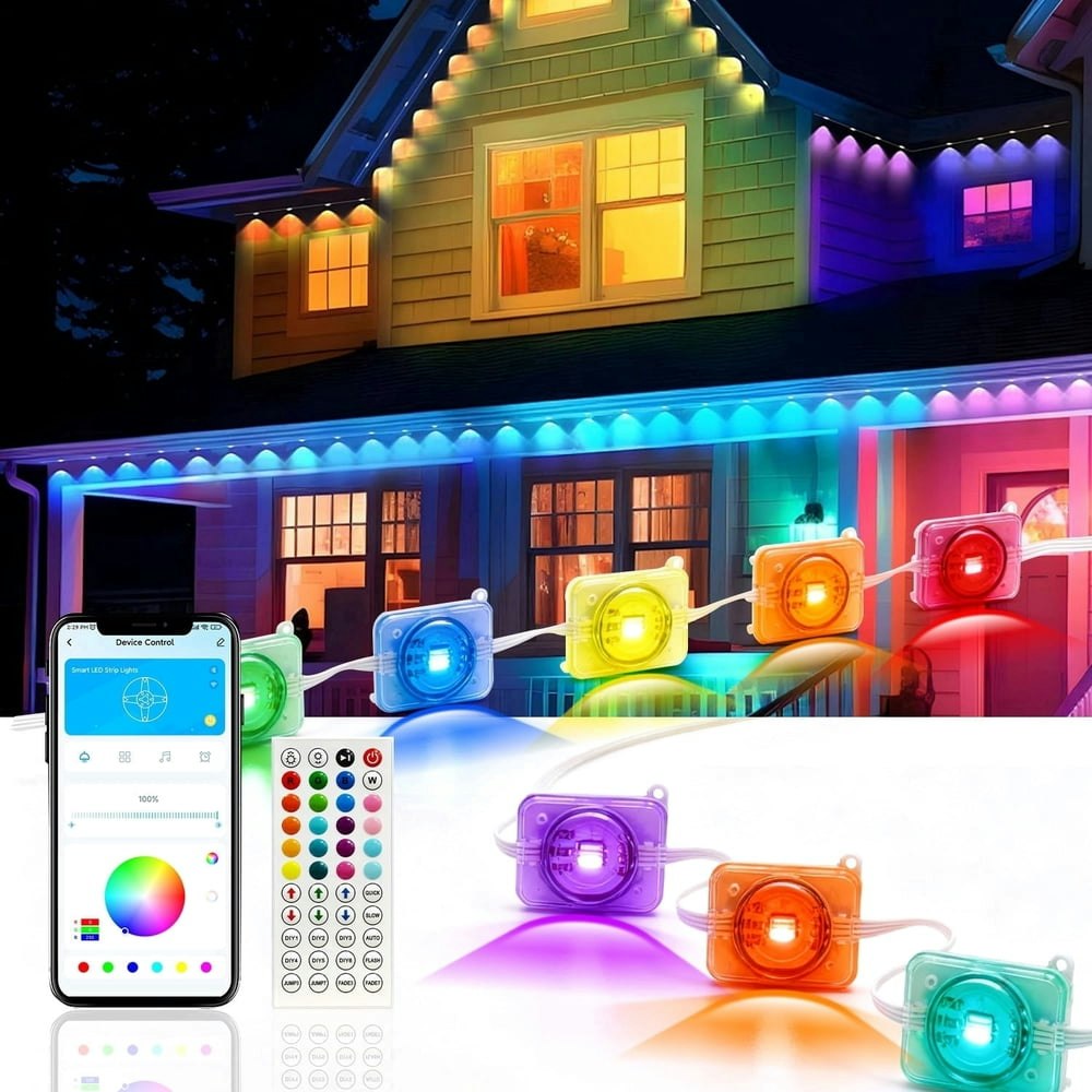 Volivo 100-foot Permanent Outdoor LED Eaves Lights: $36.96