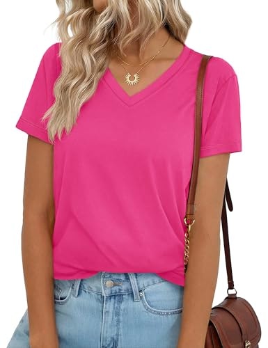 Yucolen Women's V-Neck Short Sleeve Basic T-Shirt: $12.98 Yucolen Women's V-Neck Short Sleeve Basic T-Shirt: $12.98