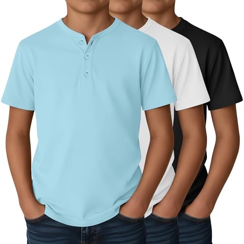 Ficerd Boys Henley Short Sleeve T-Shirt 3-Pack: $18.99 Ficerd Boys Henley Short Sleeve T-Shirt 3-Pack: $18.99
