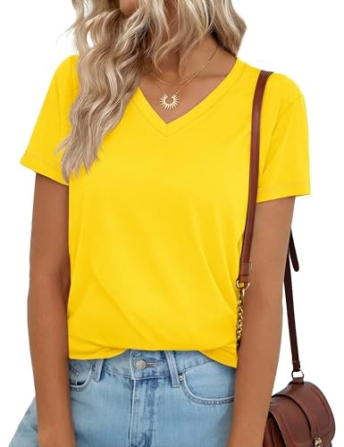 Yucolen Women's V-Neck Short Sleeve Basic T-Shirt: $14.98 Yucolen Women's V-Neck Short Sleeve Basic T-Shirt: $14.98