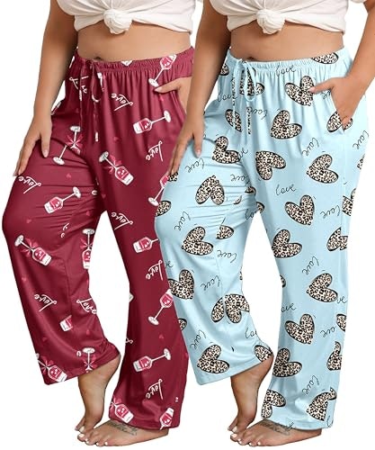 Vozanet Women's Plus Size Pajama Pants 2-Pack: $18.69 Vozanet Women's Plus Size Pajama Pants 2-Pack: $18.69