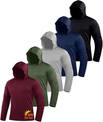 Zity Men's UPF 50+ Sun Protection Long Sleeve Hoodie 5-Pack: $40.84