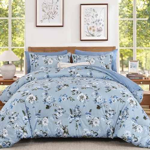 Dinjoy 7-Piece Queen Floral Comforter Set: $38.94
