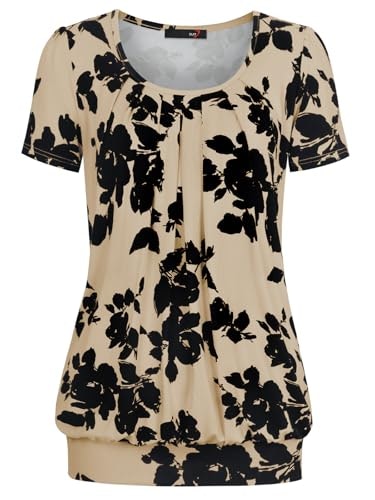 DJT Women's Short Sleeve Pleated Casual Blouse: $19.99