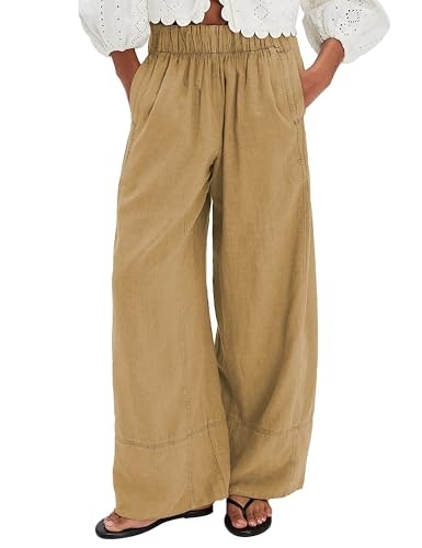Ziqoty Women's Wide Leg Linen Lounge Pants: $27.96