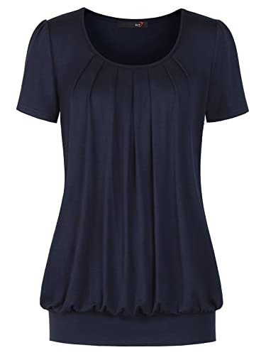 DJT Women's Short Sleeve Pleated Casual Blouse: $16.99 DJT Women's Short Sleeve Pleated Casual Blouse: $16.99