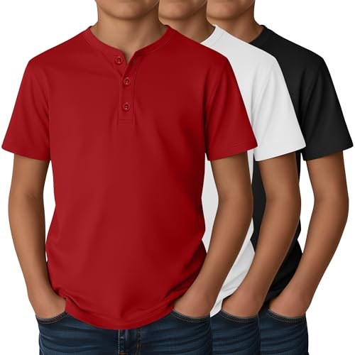 Ficerd Boys Henley Short Sleeve T-Shirt 3-Pack: $18.99 Ficerd Boys Henley Short Sleeve T-Shirt 3-Pack: $18.99