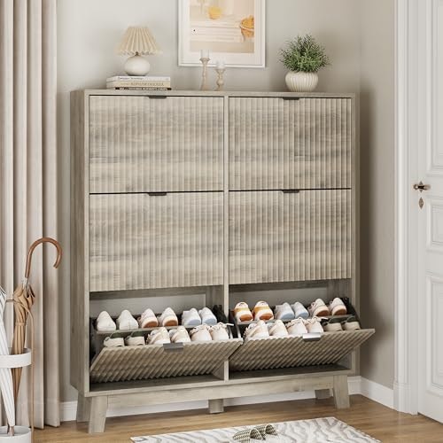 Xixini 54-Inch 6-Drawer Fluted Shoe Cabinet: $186.99 Xixini 54-Inch 6-Drawer Fluted Shoe Cabinet: $186.99