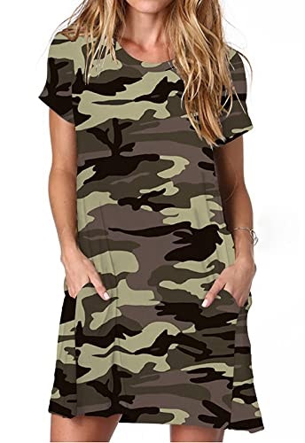 Alaster Women's Casual Short Sleeve Camo Tunic Dress: $16.99 Alaster Women's Casual Short Sleeve Camo Tunic Dress: $16.99