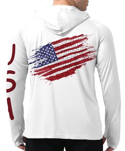 WeligU Men's American Flag UPF 50+ Fishing Hoodie: $18.75 WeligU Men's American Flag UPF 50+ Fishing Hoodie: $18.75