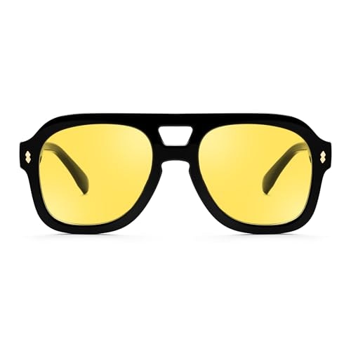 Feisedy Retro Thick Aviator Sunglasses: $14.44