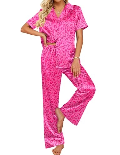 Ekouaer Women's Satin 2-Piece Pajama Set: $19.98