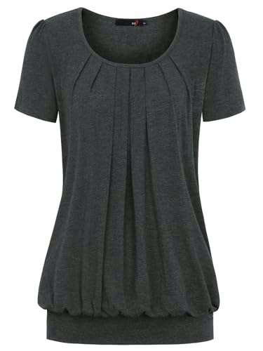 DJT Women's Short Sleeve Pleated Casual Blouse: $16.99