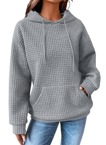 Shewin Women's Waffle Hoodie Pullover: $19.98