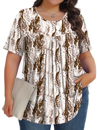 Tencede Women's Plus Size Short Sleeve Crew Neck Tunic Blouse: $16.99 Tencede Women's Plus Size Short Sleeve Crew Neck Tunic Blouse: $16.99