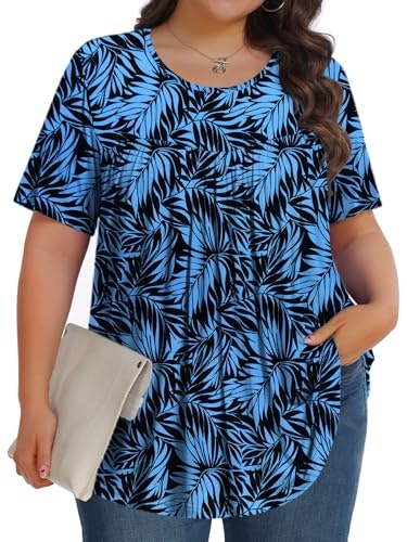 Tencede Women's Plus Size Short Sleeve Tunic Blouse: $16.99 Tencede Women's Plus Size Short Sleeve Tunic Blouse: $16.99