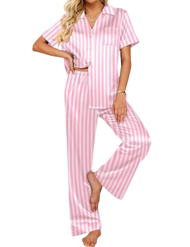Ekouaer Women's 2-Piece Silk Pajama Set: $27.17 Ekouaer Women's 2-Piece Silk Pajama Set: $27.17