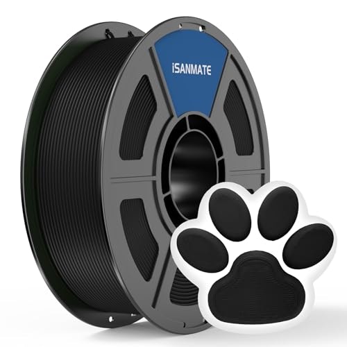 iSANMATE 1.75mm Matte Black PLA 3D Printer Filament 1kg: $11.88