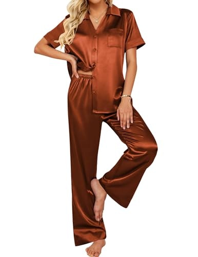 Ekouaer Women's 2-Piece Silk Pajama Set: $23.78 Ekouaer Women's 2-Piece Silk Pajama Set: $23.78