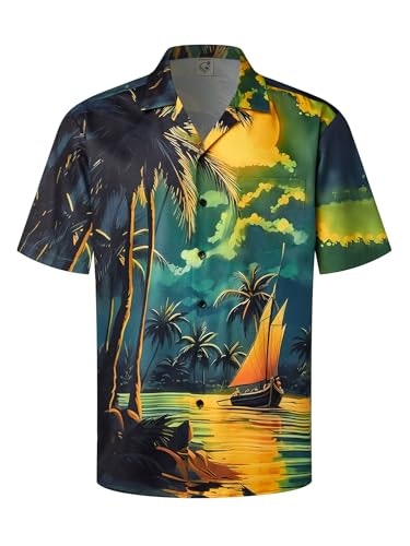 Hardaddy Men's Hawaiian Coconut Print Short Sleeve Shirt: $19.99 Hardaddy Men's Hawaiian Coconut Print Short Sleeve Shirt: $19.99