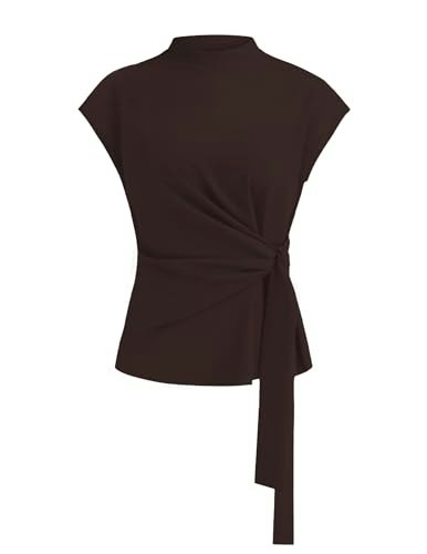 Zelroxa Women's Mock Neck Cap Sleeve Wrap Blouse: $14.99 Zelroxa Women's Mock Neck Cap Sleeve Wrap Blouse: $14.99