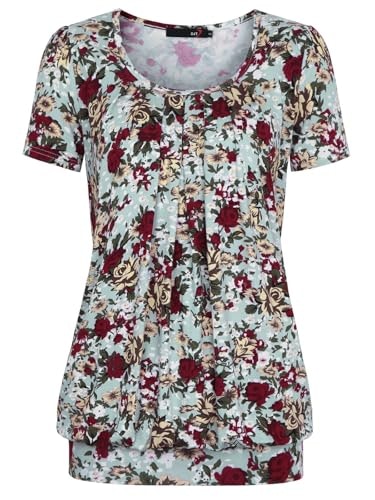 DJT Women's Short Sleeve Pleated Casual Blouse: $14.98 DJT Women's Short Sleeve Pleated Casual Blouse: $14.98