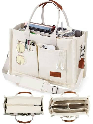 Fioretto Canvas Laptop Tote Bag: $16.19