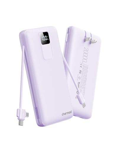 Charmast 20,000mAh Portable Charger with Built-in Cables and AC Wall Plug: $31.98 Charmast 20,000mAh Portable Charger with Built-in Cables and AC Wall Plug: $31.98