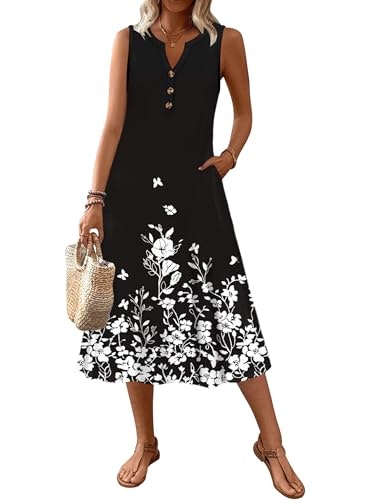 Zeagoo Plus Size V-Neck Button-Down Midi Tank Dress: $18.98 Zeagoo Plus Size V-Neck Button-Down Midi Tank Dress: $18.98