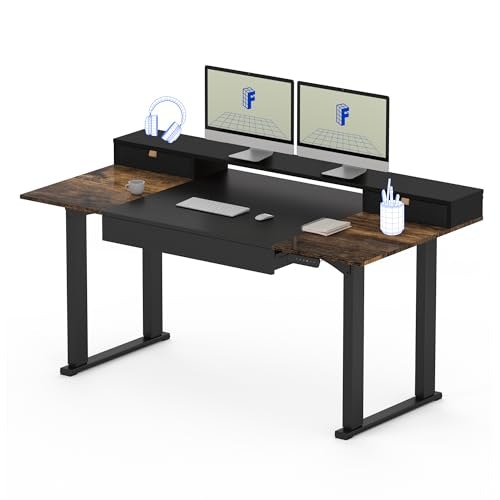 Flexispot 63"x32" 4-Leg Standing Desk with Storage: $289.99
